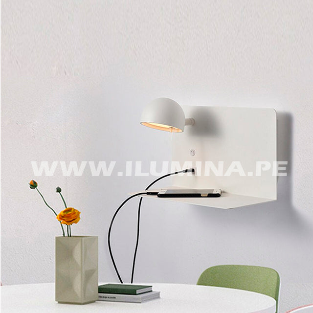 LÁMPARA DE PARED INTERIOR XIMENA LED + USB