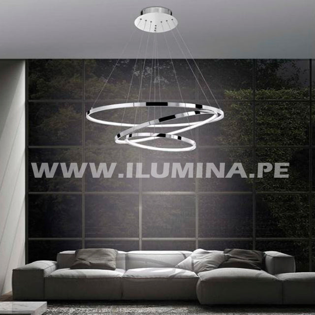 LAMPARA COLGANTE LED DE 3 LUCES CON CONTROL REMOTO PARA DEPARTAMENTOS EN SRUQUILLO EN LIMA EN PERU. LAMPARAS COLGANTES LED DESIREE. LAMPARAS COLGANTES LED SUSPENDIDAS DECORATIVAS. LAMPARAS COLGANTES LED MODERNAS PARA TECHO. LAMPARAS COLGANTES DESIREE DECORATIVAS SODIMAC, PROMART, EGLO, MAESTRO, SAGA FALABELLA.