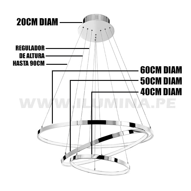 LAMPARA COLGANTE LED DE 3 LUCES CON CONTROL REMOTO PARA DEPARTAMENTOS EN SRUQUILLO EN LIMA EN PERU. LAMPARAS COLGANTES LED DESIREE. LAMPARAS COLGANTES LED SUSPENDIDAS DECORATIVAS. LAMPARAS COLGANTES LED MODERNAS PARA TECHO. LAMPARAS COLGANTES DESIREE DECORATIVAS SODIMAC, PROMART, EGLO, MAESTRO, SAGA FALABELLA.