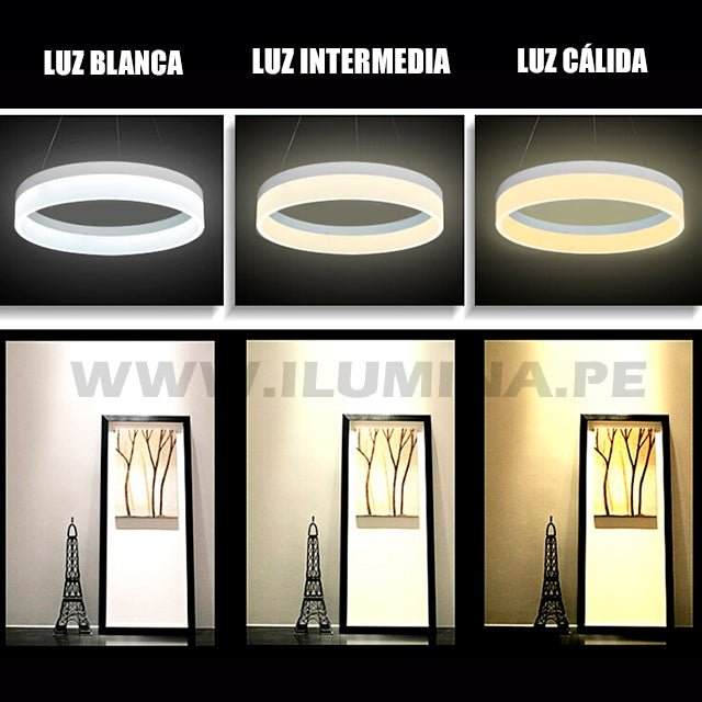 LÁMPARA COLGANTE PREMIUM LED GABRIELA + CONTROL REMOTO