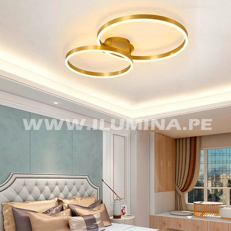 LÁMPARA DE TECHO ROMA GOLD LED 45W + CONTROL REMOTO