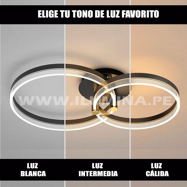 LÁMPARA DE TECHO KRISTAL BLACK LED 45W + CONTROL REMOTO