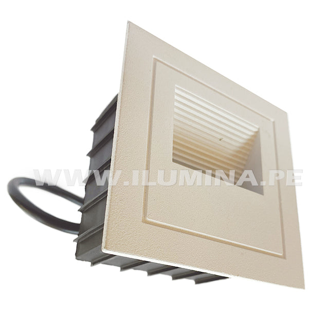 SPOT LUZ GUÍA DE PASO DE ESCALERA LED 2W SIMETRICA BLANCO LUZ BLANCA