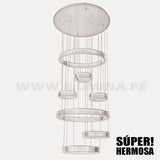 LÁMPARA COLGANTE PREMIUM MANHATTAN SILVER LED + CONTROL REMOTO