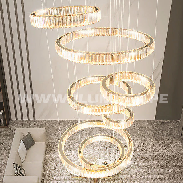 LÁMPARA COLGANTE PREMIUM MANHATTAN SILVER LED + CONTROL REMOTO