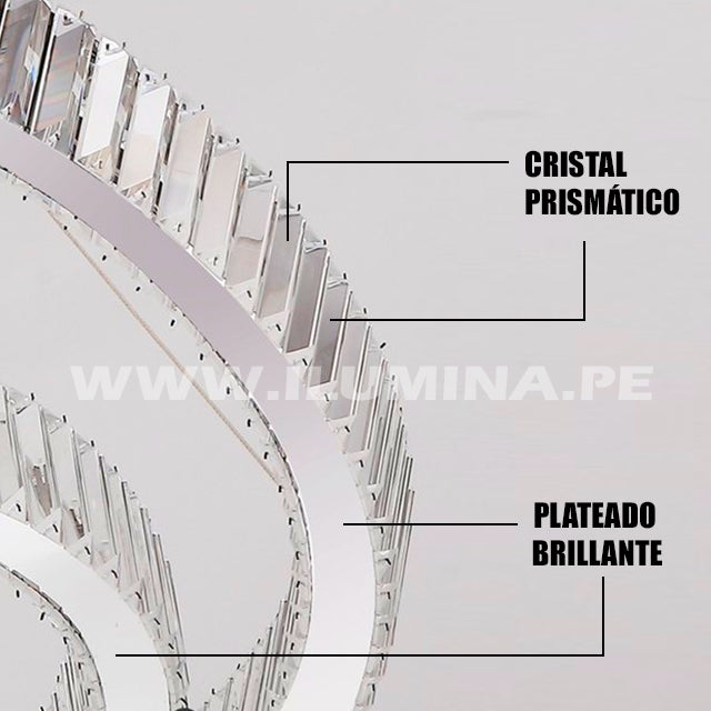 LÁMPARA COLGANTE PREMIUM MANHATTAN SILVER LED + CONTROL REMOTO