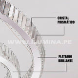 LÁMPARA COLGANTE PREMIUM MANHATTAN SILVER LED + CONTROL REMOTO