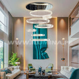 LÁMPARA COLGANTE PREMIUM MANHATTAN SILVER LED + CONTROL REMOTO