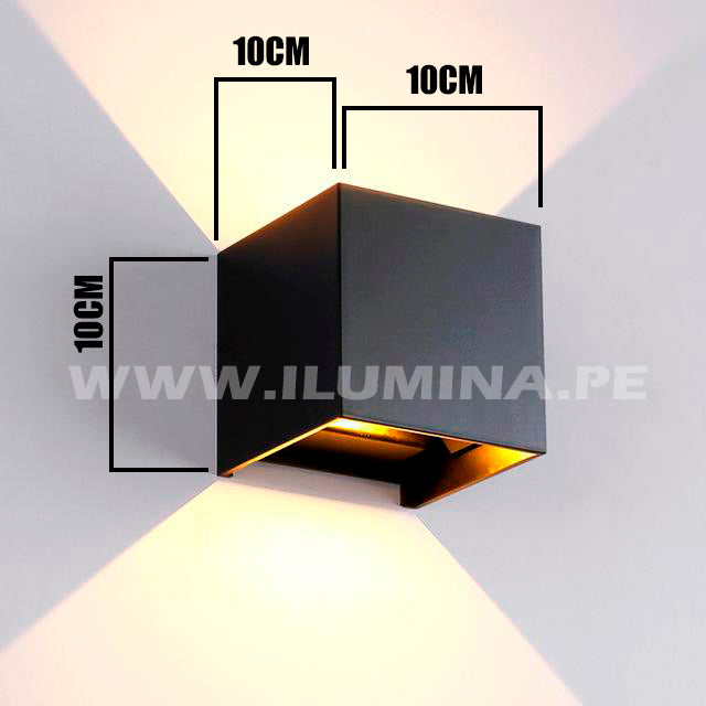 LÁMPARA DE EXTERIOR CUBE LED BLACK 6W LUZ BLANCA