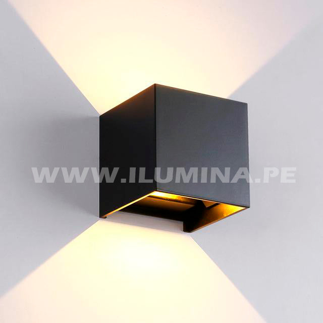 LÁMPARA DE EXTERIOR CUBE LED BLACK 6W LUZ BLANCA