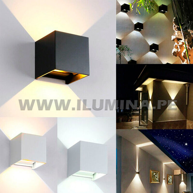 LÁMPARA DE EXTERIOR CUBE LED BLACK 6W LUZ BLANCA