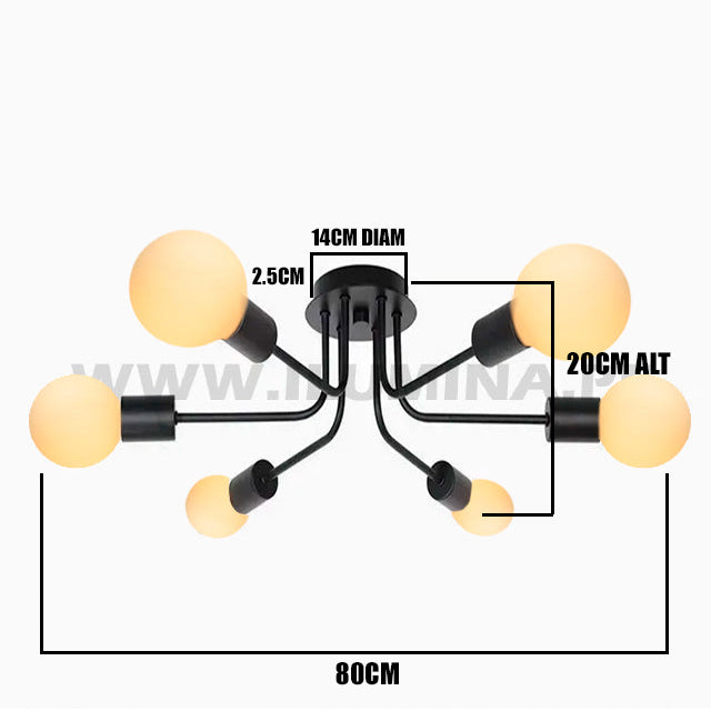 LÁMPARA DE TECHO ALEXA LED BLACK PAVONADO 4W LUZ CÁLIDA 3000K