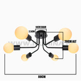 LÁMPARA DE TECHO ALEXA LED BLACK PAVONADO 4W LUZ CÁLIDA 3000K