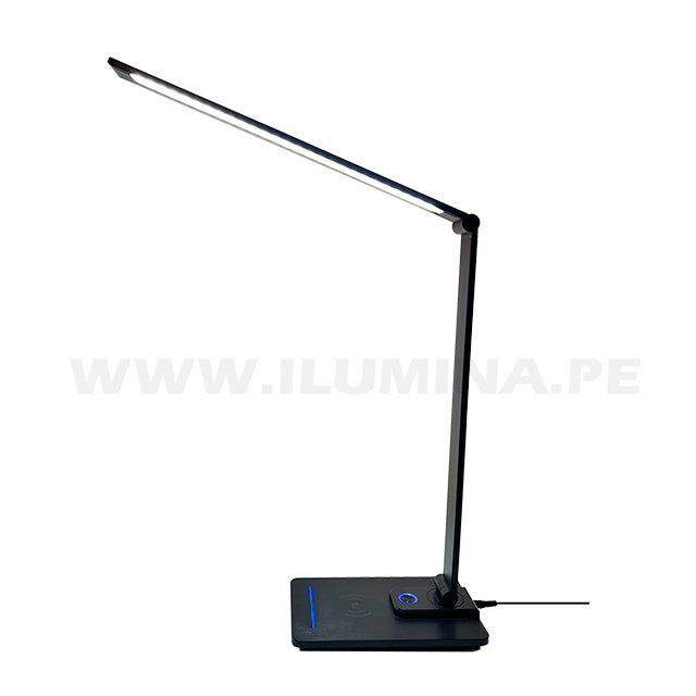 LÁMPARA DE ESCRITORIO HOTEL LUX BLACK LED DIMMABLE + CARGADOR INALÁMBRICO WIRELESS