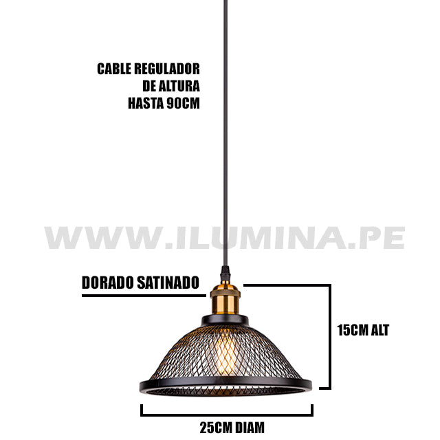 LÁMPARA COLGANTE PRAGA BLACK LED