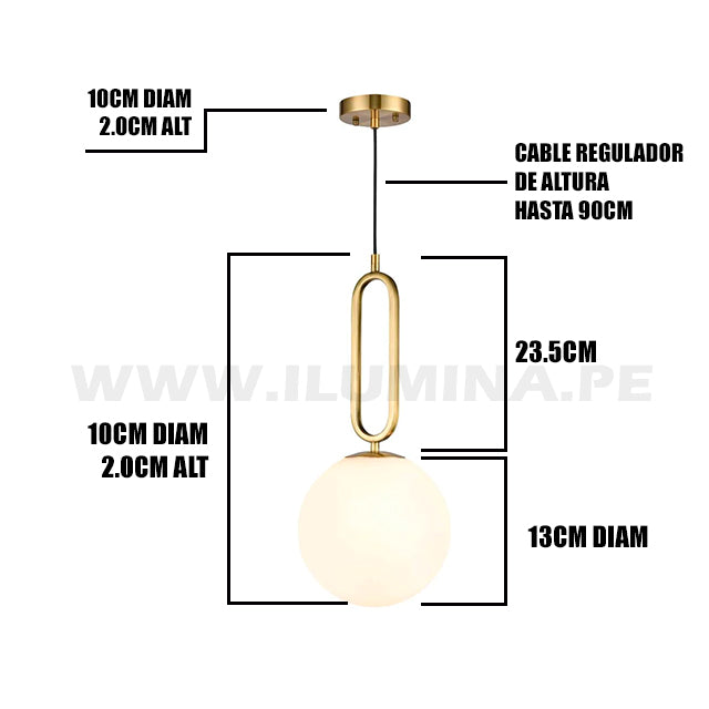 LÁMPARA COLGANTE XOANA LUX GOLD LED