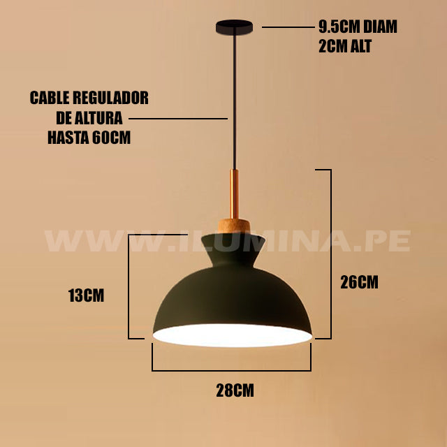 LÁMPARA COLGANTE CAMPANA DE ALUMINIO BLACK MAURA