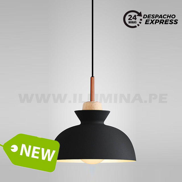 LÁMPARA COLGANTE CAMPANA DE ALUMINIO BLACK MAURA