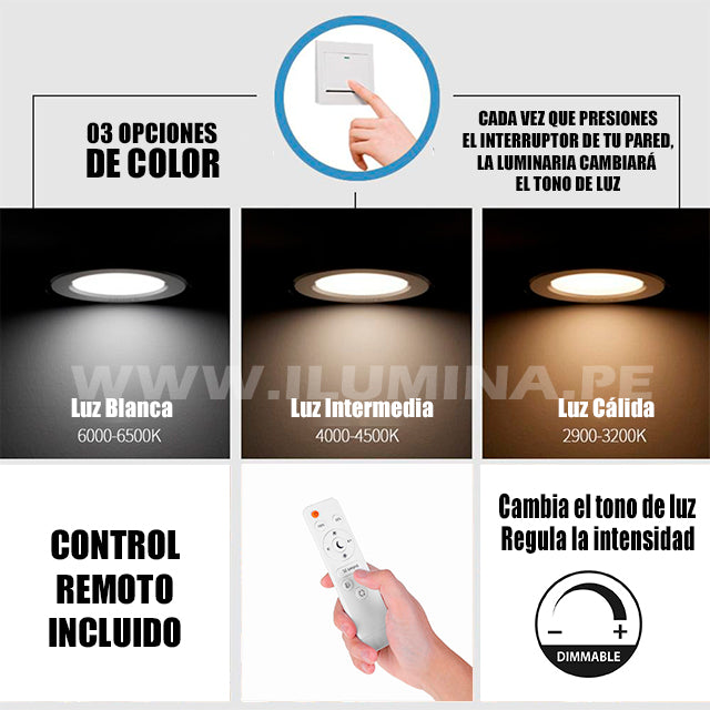 LÁMPARA DE TECHO INFANTIL DINO KIDS LED + CONTROL REMOTO