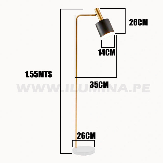 LÁMPARA DE PIE MARIELLA GOLD AND BLACK LED