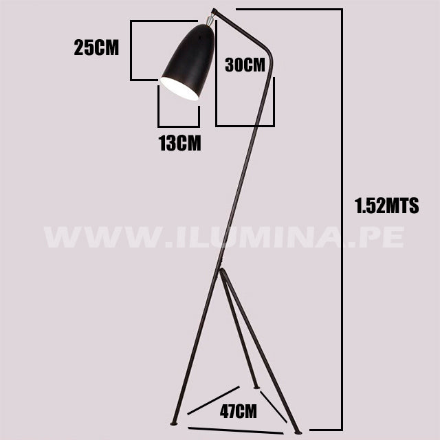 LÁMPARA DE PIE MINIMALISTA CARINA BLACK LED