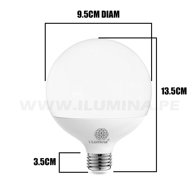 FOCO LED TIPO GLOBO G95 12W E27 3000K LUZ CÁLIDA ILUMINA