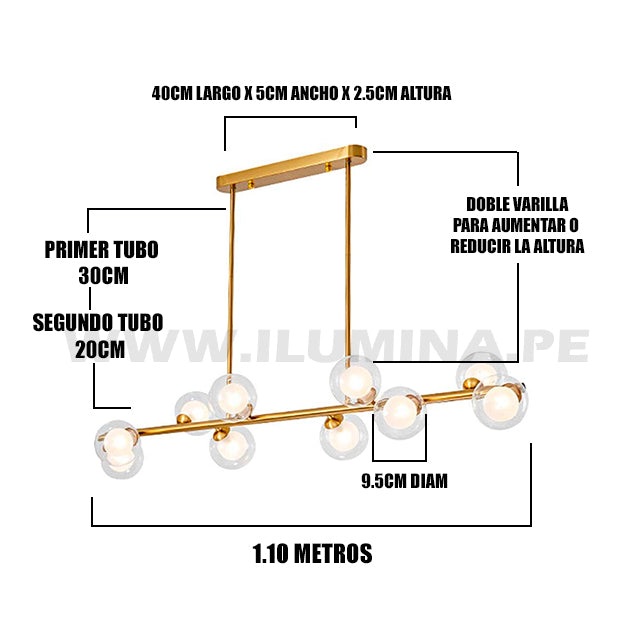 LÁMPARA DE TECHO ITALIA GOLD LED