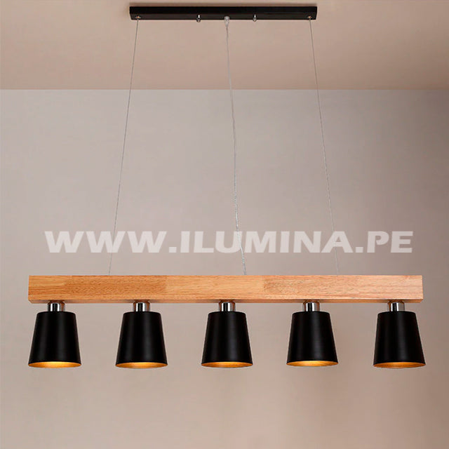 LÁMPARA COLGANTE ABRIL WOOD BK