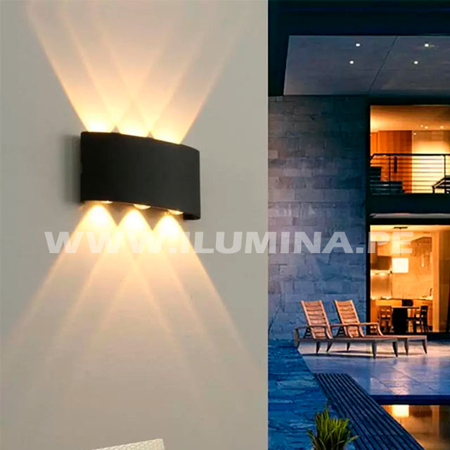 LÁMPARA DE EXTERIOR LED LUCERO BLACK 6W LUZ CÁLIDA