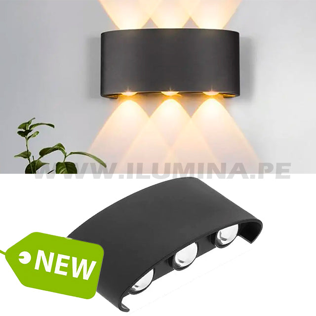 LÁMPARA DE EXTERIOR LED LUCERO BLACK 6W LUZ CÁLIDA