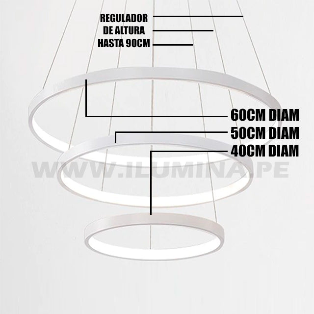 LAMPARA COLGANTE LED DE 3 LUCES CON CONTROL REMOTO PARA DEPARTAMENTOS EN SRUQUILLO EN LIMA EN PERU. LAMPARAS COLGANTES LED DESIREE. LAMPARAS COLGANTES LED SUSPENDIDAS DECORATIVAS. LAMPARAS COLGANTES LED MODERNAS PARA TECHO. LAMPARAS COLGANTES DESIREE DECORATIVAS SODIMAC, PROMART, EGLO, MAESTRO, SAGA FALABELLA.