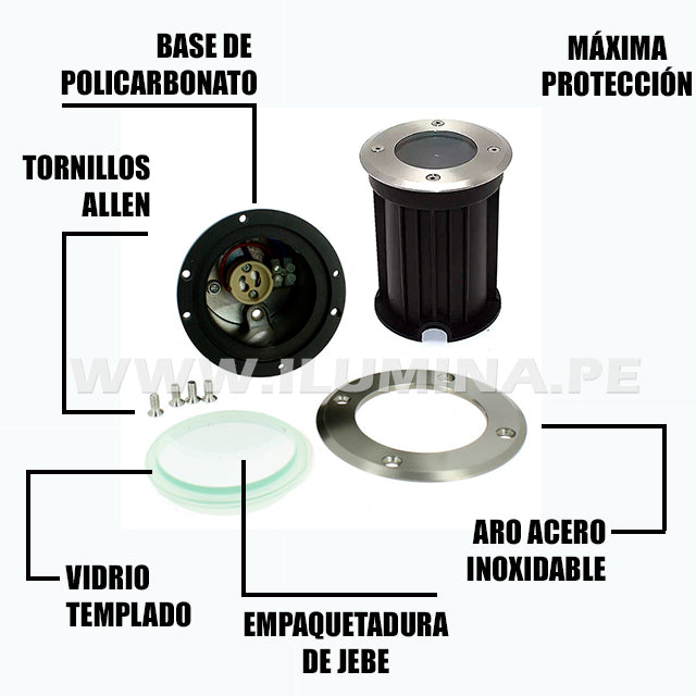 SPOT DE PISO EMPOTRABLE MEDIANO 6W LED