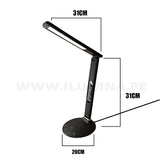 LÁMPARA DE ESCRITORIO ALANA LUX BLACK LED DIMMABLE + RELOJ DIGITAL CON ALARMA