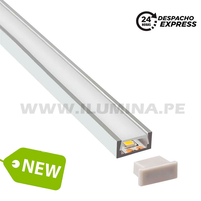 PERFIL DE ALUMINIO PARA ADOSAR 3.00 METROS EN MUEBLES DE MELAMINE O EN DRYWALL PARA CINTA LED 