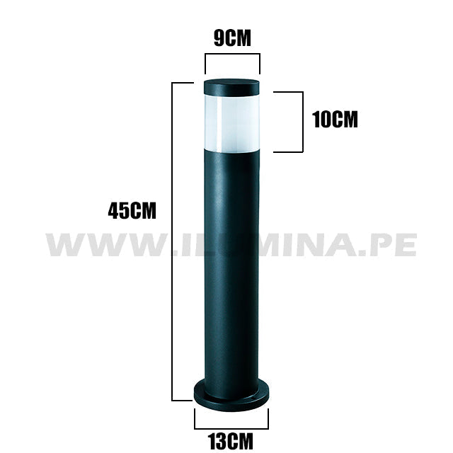 LÁMPARA DE EXTERIOR MINI BOLARDO TUBE E27 - 45CM ALT