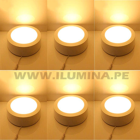 SET 06 PANELES CIRCULAR 18W LED LUZ BLANCA