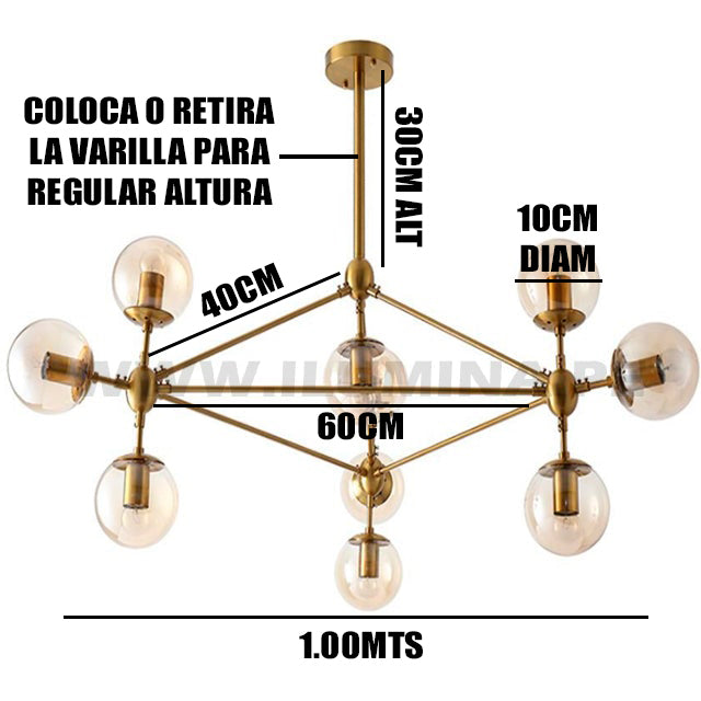 LÁMPARA COLGANTE SOPHIA GOLD