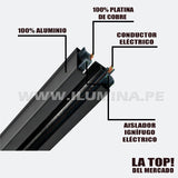 RIEL DE ALUMINIO PROFESIONAL 1.00 METROS NEGRO - PESADO