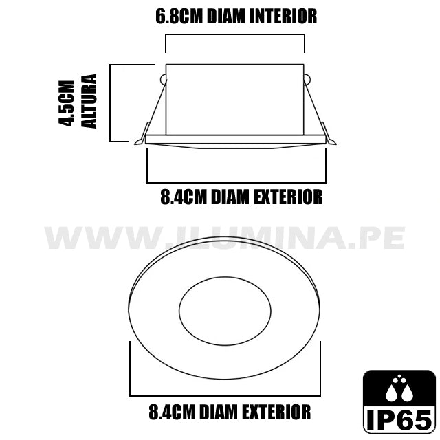 SPOT HERMÉTICO PARA DUCHAS 6W LED ACERO