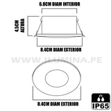 SPOT HERMÉTICO PARA DUCHAS 6W LED ACERO