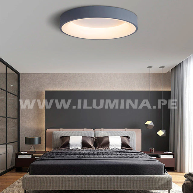 LÁMPARA DE TECHO DORINA LED GRAY 45W + CONTROL REMOTO – i-Lumina