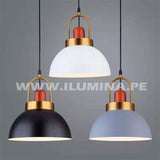 LAMPARAS COLGANTES DE CAMPANA DE ALUMINIO BLANCO CON MADERA CON PIEZA DORADA SATINADA EXCLUSIVA. LAMPARA DECORATIVA COLGANTE EXCLUSIVA DECORATIVA PARA TECHO PARA RESTAURANTES, PARA NEGOCIOS, PARA PROYECTOS HOTELEROS, PARA HOTELES, PARA TERRAZAS, LAMPARAS DECORATIVAS DE ALUMINIO DE UNA LUZ PARA TECHO. LAMPARAS DECORATIVAS EXCLUSIVAS DE DISEÑADOR COLOR BLANCO COLOR DORADO COLOR MADERA. VENTA DE LUMINARIAS EN SURQUILLO EN SAN BORJA EN SURCO, EN LA MOLINA, EN SANTIAGO DE SURCO, EN MONTERRICO,.
