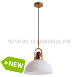 LAMPARAS COLGANTES DE CAMPANA DE ALUMINIO BLANCO CON MADERA CON PIEZA DORADA SATINADA EXCLUSIVA. LAMPARA DECORATIVA COLGANTE EXCLUSIVA DECORATIVA PARA TECHO PARA RESTAURANTES, PARA NEGOCIOS, PARA PROYECTOS HOTELEROS, PARA HOTELES, PARA TERRAZAS, LAMPARAS DECORATIVAS DE ALUMINIO DE UNA LUZ PARA TECHO. LAMPARAS DECORATIVAS EXCLUSIVAS DE DISEÑADOR COLOR BLANCO COLOR DORADO COLOR MADERA. VENTA DE LUMINARIAS EN SURQUILLO EN SAN BORJA EN SURCO, EN LA MOLINA, EN SANTIAGO DE SURCO, EN MONTERRICO,.