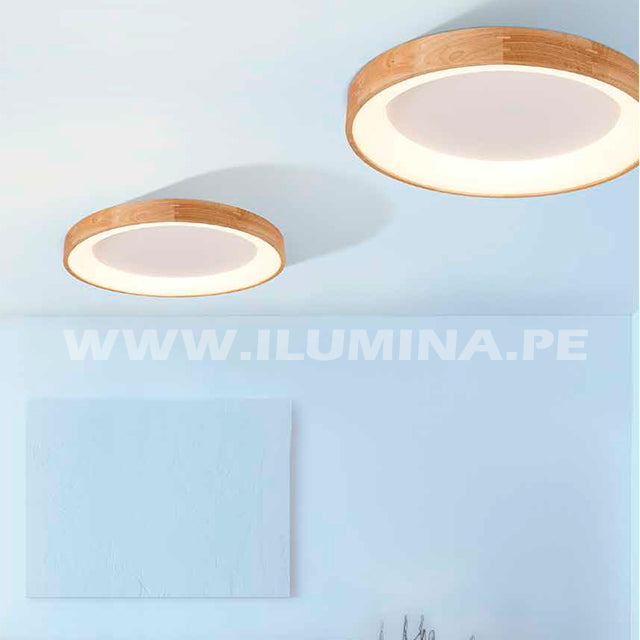 LÁMPARA DE TECHO DORINA LED WOOD 45W + CONTROL REMOTO