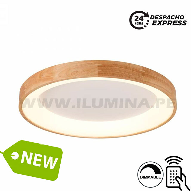 LÁMPARA DE TECHO DORINA LED WOOD 45W + CONTROL REMOTO