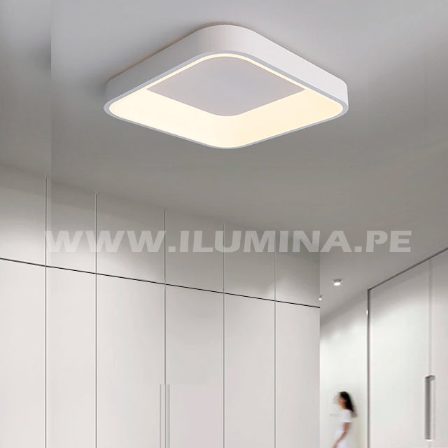 LÁMPARA DE TECHO PAOLA BOX WHITE LED 45W + CONTROL REMOTO