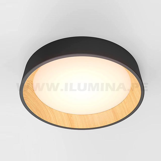 LÁMPARA DE TECHO ARTIKA BLACK LED WOOD 45W + CONTROL REMOTO