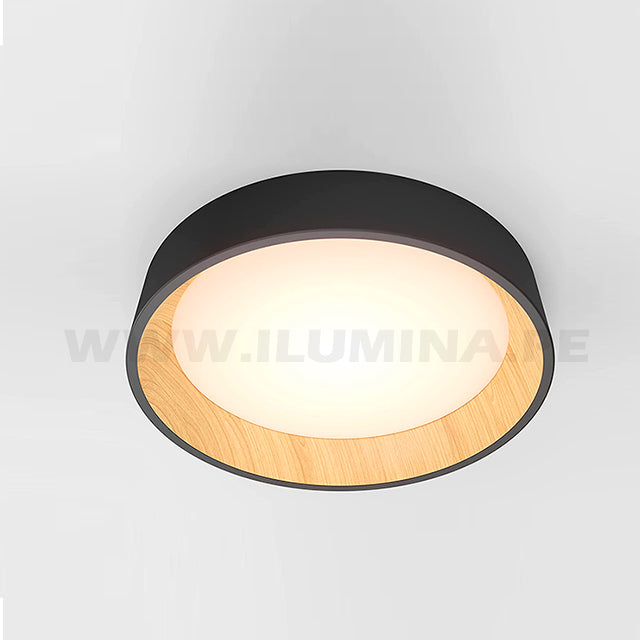 LÁMPARA DE TECHO ARTIKA BLACK LED WOOD 45W + CONTROL REMOTO