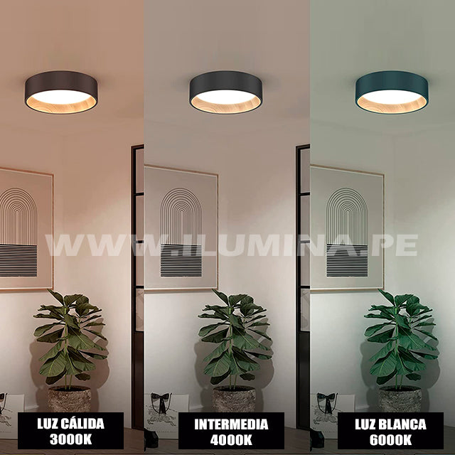 LÁMPARA DE TECHO ARTIKA BLACK LED WOOD 45W + CONTROL REMOTO