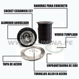 SPOT DE PISO EMPOTRABLE XXL SOCKET E27